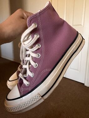 Converse High-Top Canvas Sneakers in Dusty Mauve